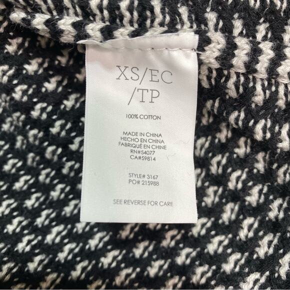 Cabi Fergie Fervor Sweater Split Pullover Turtleneck Stripe Black, White XS - Picture 3 of 9